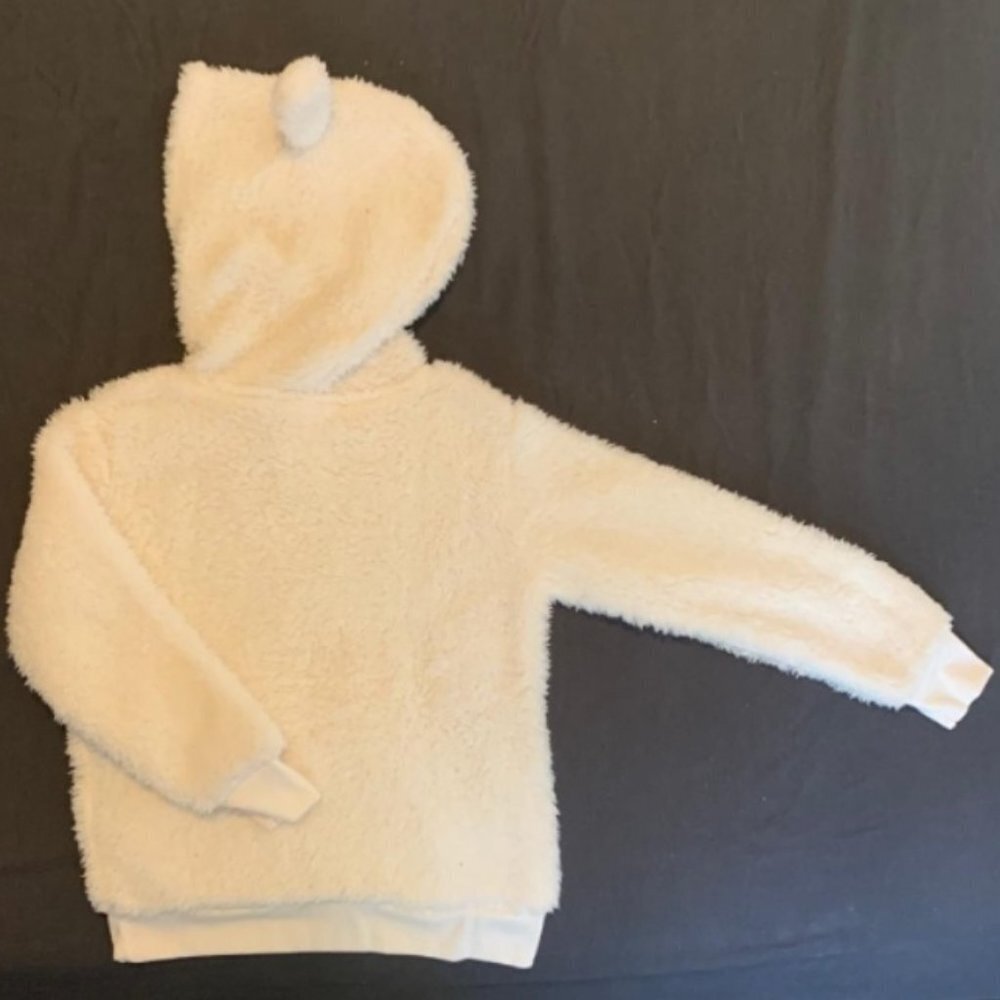 Kids White Sherpa Hooded - Picture 2 of 3